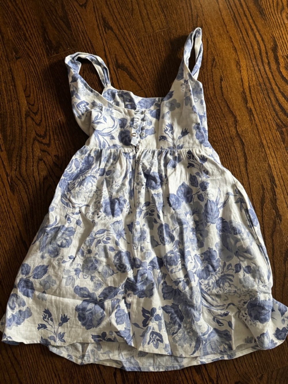 Reformation White and Blue Floral Mini Dress